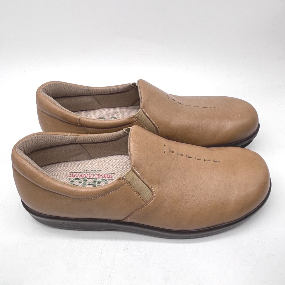 SAS Custom Made Slip-On Loafers Womens 8.5N Tan Leather Please Read Description